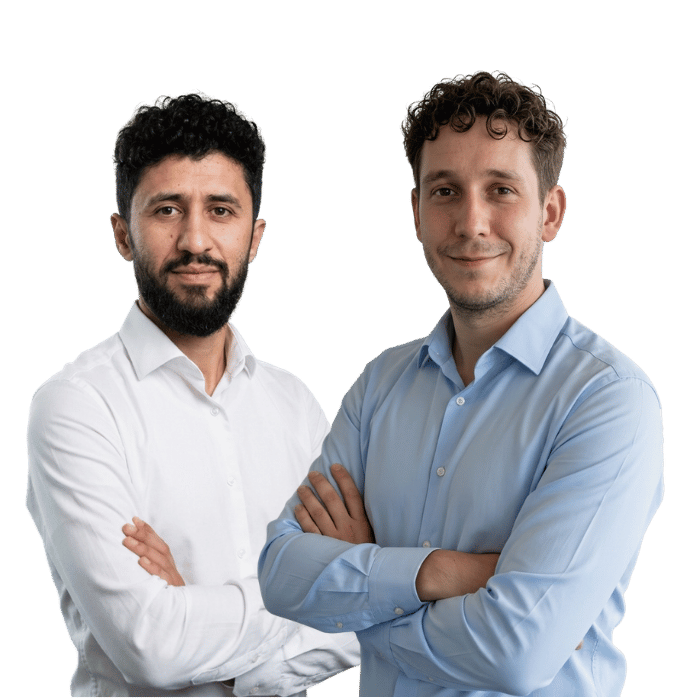 Ahmed Aissaoui à gauche et Valentin Houzelle à droite, cofondateurs de CyberSadiver